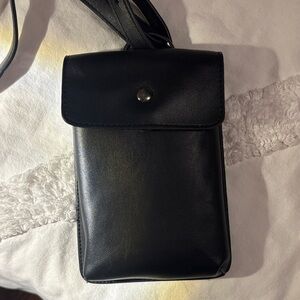 Black Leather Crossbody Bag